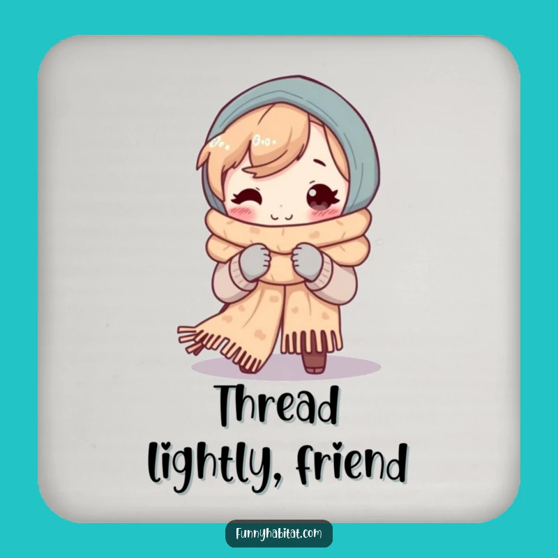 Funny Knitting Coaster: Cozy Scarf Maker Drink Gift