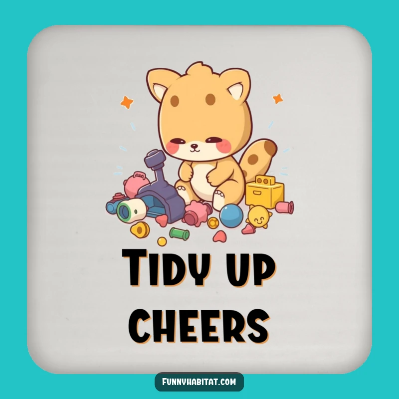 Funny Tidy Up Animal Coaster: Protect Surfaces with Funny Style