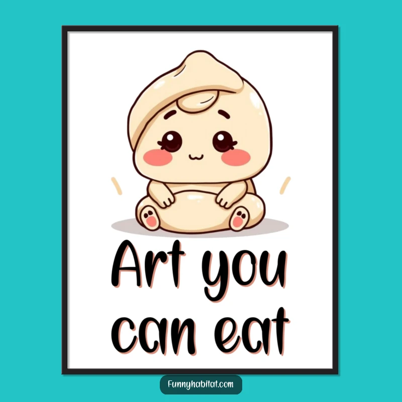 Funny Baker Character Poster: Bake Your Walls Happy!