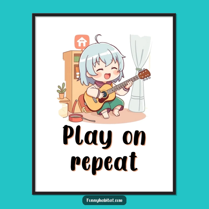 Funny Enthusiastic Musician Poster: Hilarious Music Art Print for Your Walls