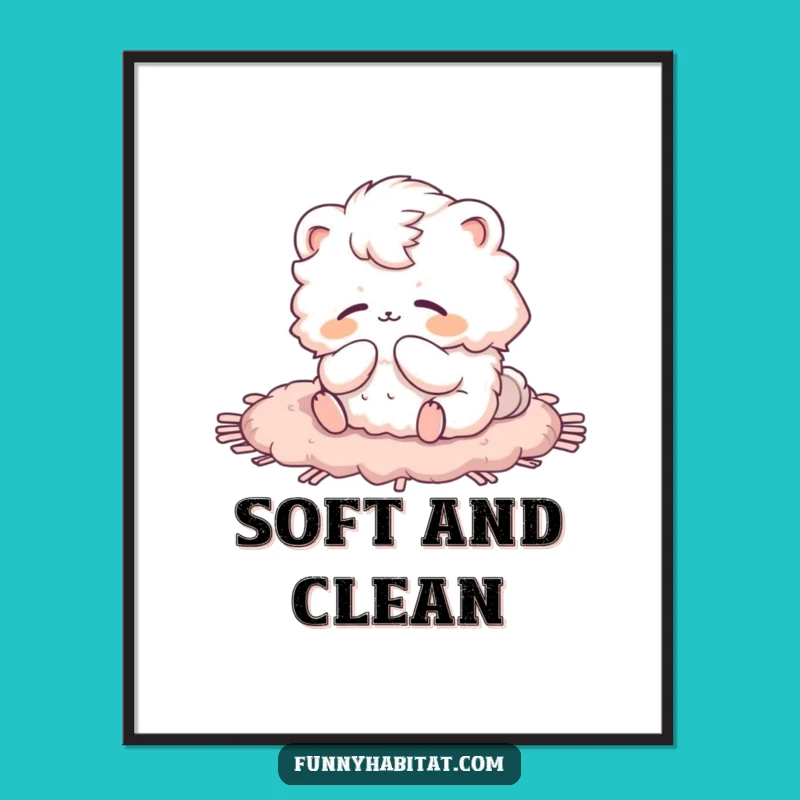 Funny Grooming Animal Poster: Serene Funny Gift Wall Decor