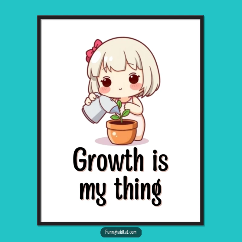 Funny Plant Poster: Happy Character Art, Wholesome Decor, A Delightful Funny Gift!