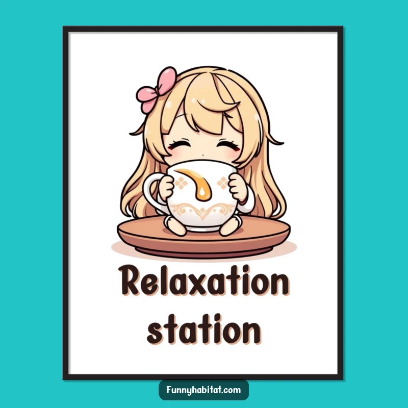 Funny Relaxing Poster: Add Calm and Humor to Your Space with This Art