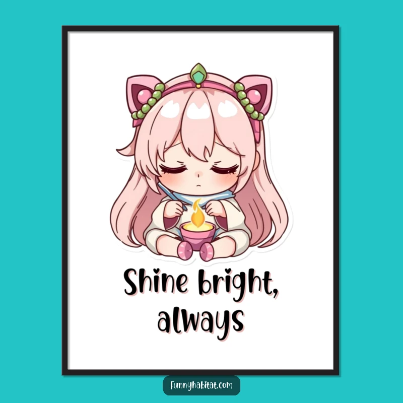 Funny Jewelry Crafting Poster: Peaceful Maker's Focused Art