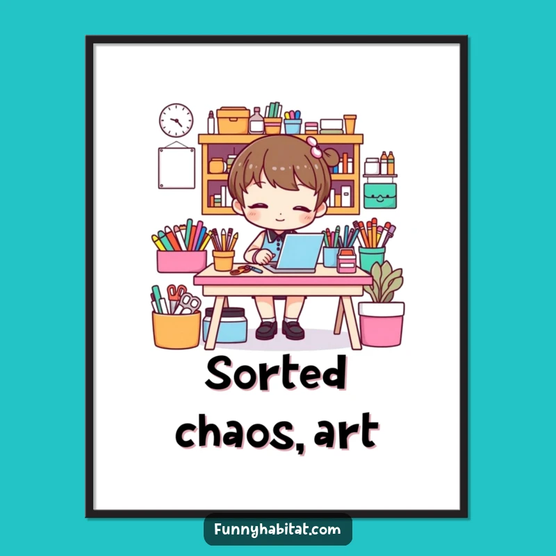 Funny Craft Desk Organizer Poster - Humorous Wall Art for Creatives!