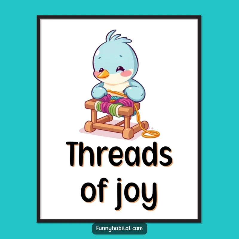 Funny Bird Weaver Poster - Crafty Art, Humorous Wall Decor Gift