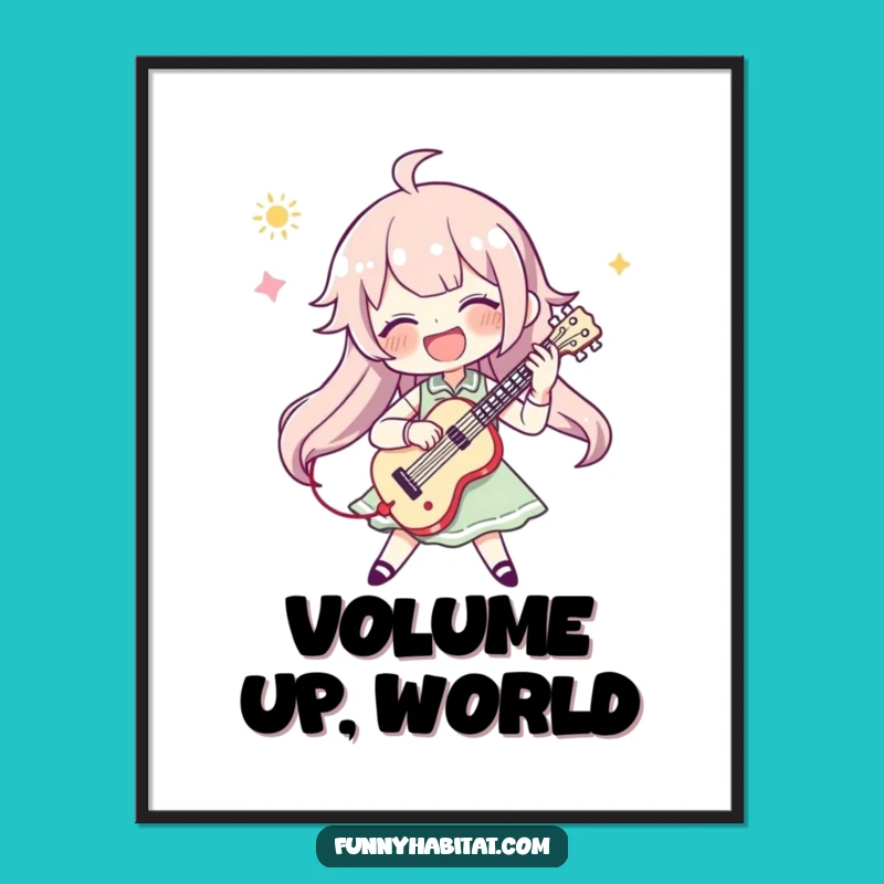 Funny Music Art Poster: Enthusiastic Instrument Player Wall Decor Gift