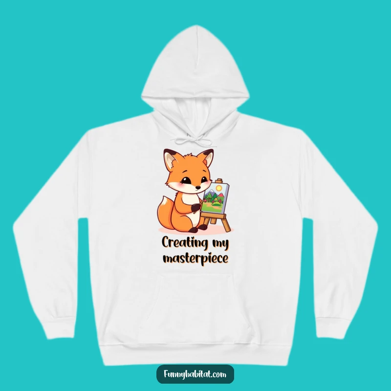 Funny Fox Artist Hoodie - Cozy Painter Sweatshirt, Great Humorous Gift