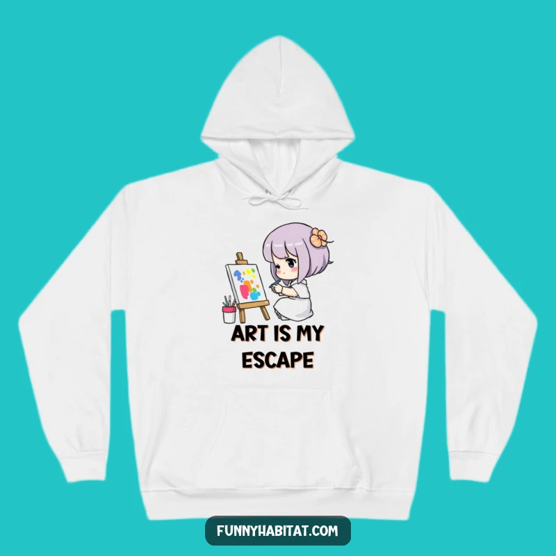 Funny Artist Hoodie: Focused Painter Character Design, Warm Humorous Gift