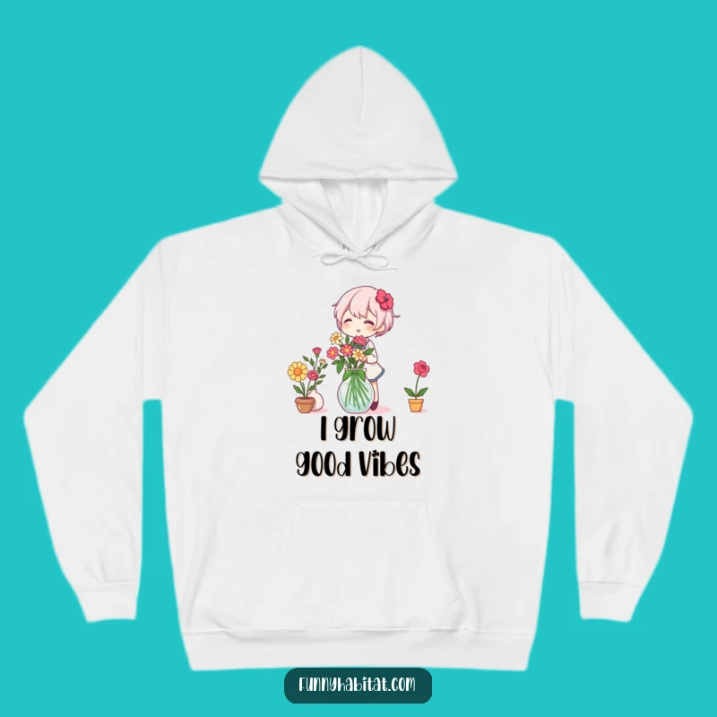 Funny Hoodie: Cozy Florist Character Arranging Flowers, Perfect Gift