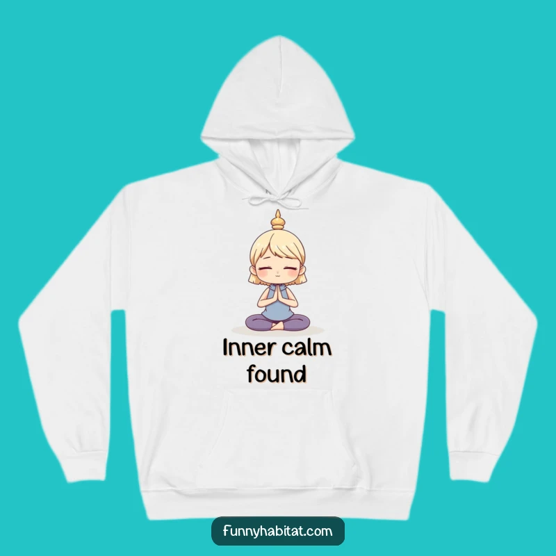 Funny Yoga Hoodie: Calm Serene Character Design, Warm Humorous Gift