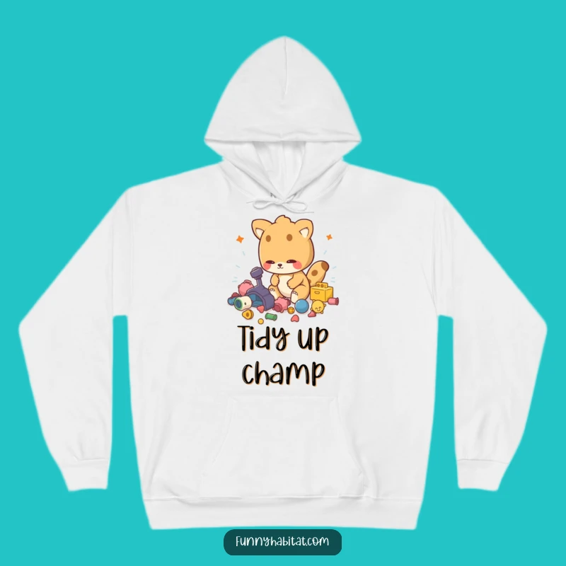 Cozy Funny Tidy Up Animal Hoodie: Warm Funny Gift for Home