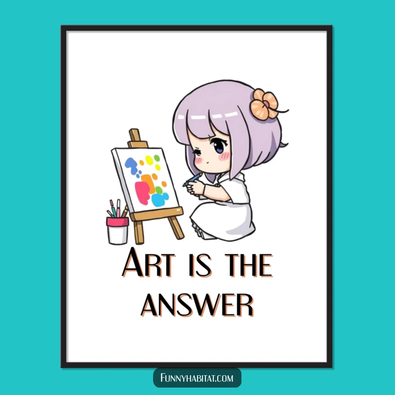 Funny Free Printable Wall Art: Focused Artist, Downloadable Art For Creative Spaces