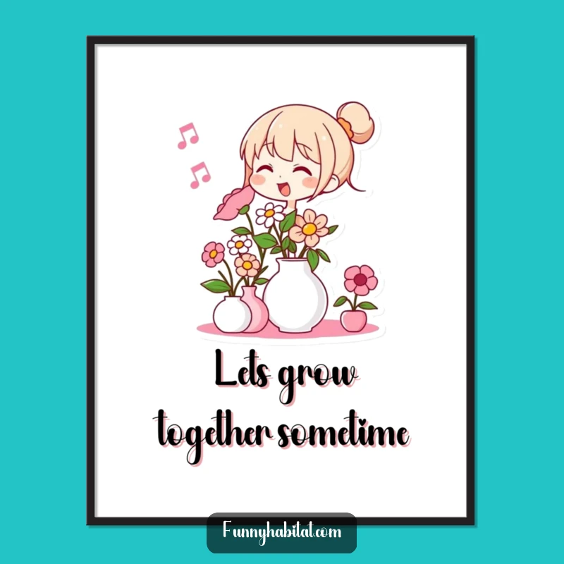 Cheerful Humming Flowers Art: Free Printable Relaxing Floral Wall Decor