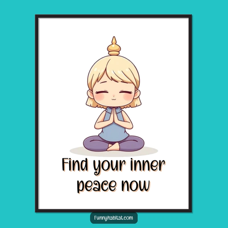 Funny Free Printable Wall Art: Calm Yogi, Downloadable Art For Meditation Spaces