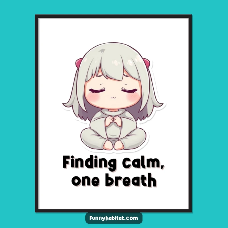 Free Printable Wall Art: Peaceful Meditation Scene, Funny Downloadable Art for Serenity