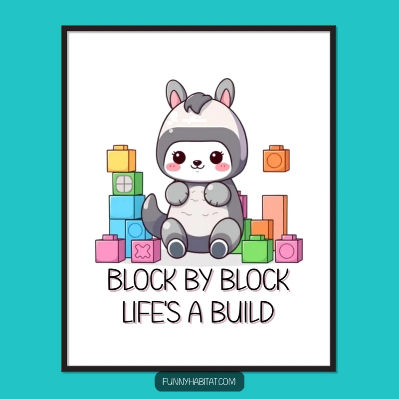 Free Printable Wall Art: Cute Animal Building Blocks for a Playful, Creative Space
