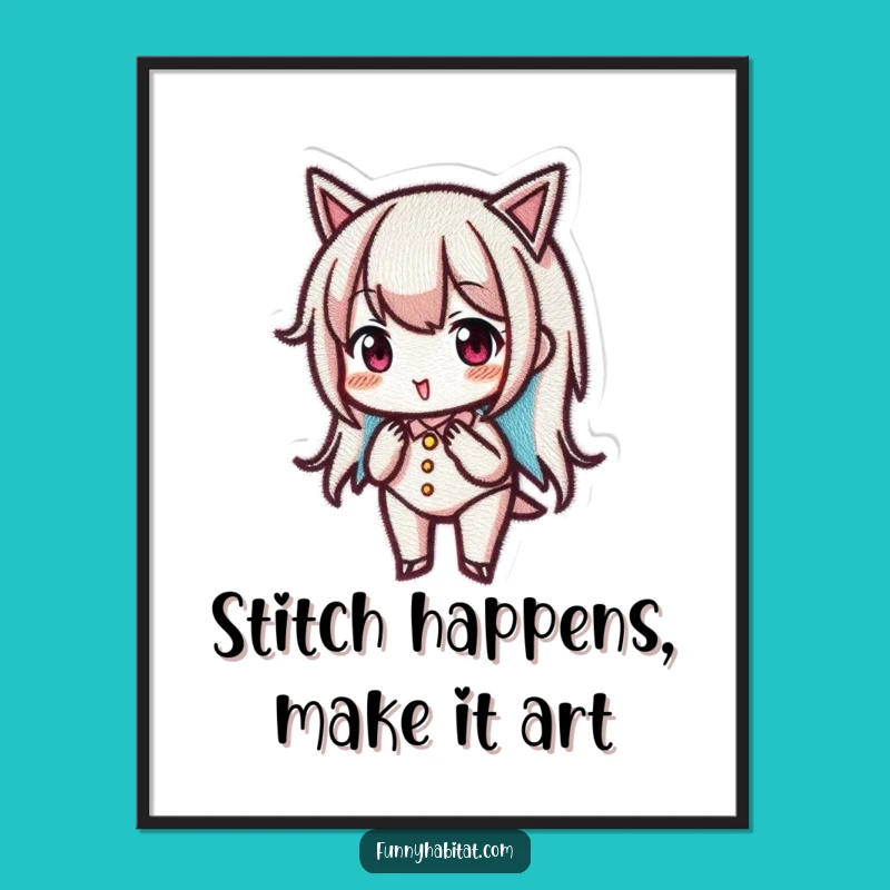 Free Printable Wall Art: Focused Embroiderer - Detailed Craft Downloadable Art