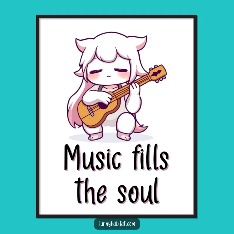 Free Printable Wall Art: Funny Musician Character Playing for Inspiring Home Decor