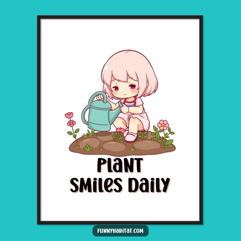 Funny Free Printable Wall Art: Gardening Character, Whimsical Garden Decor