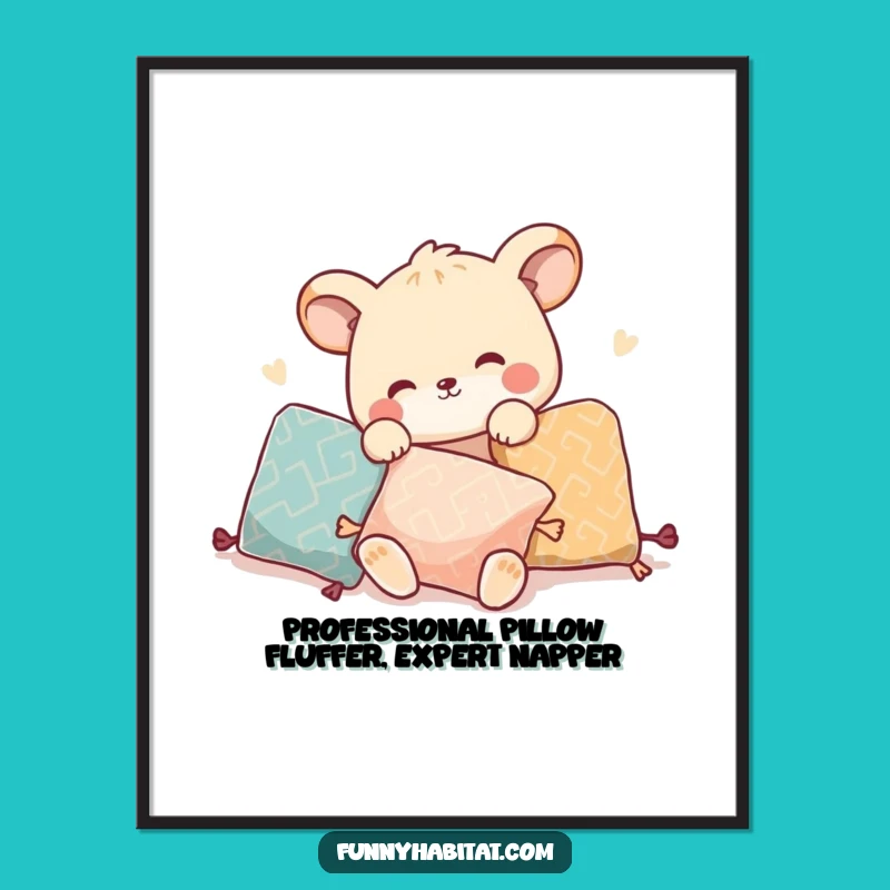 Funny Free Printable Wall Art: Playful Pillow Arrange, Downloadable Decor