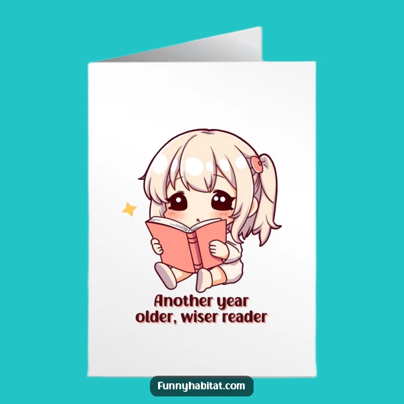 Free Printable Birthday Card: Relaxing Reader Funny Downloadable Gift for Book Lovers