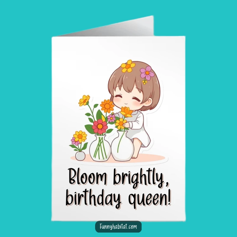 Free Printable Funny Birthday Card: Blooming Florist, Downloadable DIY Gift for a Special Day!