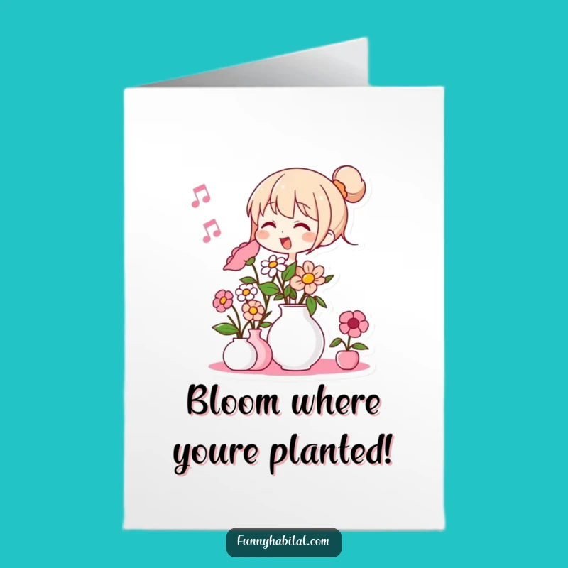 Cheerful Flower Humming Birthday Card: Free Printable Bloom & Hum Gift