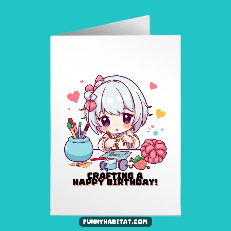 Free Printable Birthday Card: Crafty Character Creating Fun as a Funny Downloadable Gift