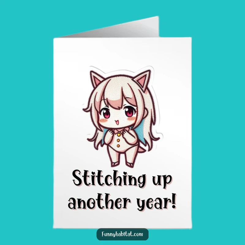 Free Printable Birthday Card: Focused Embroiderer - Detailed Craft Downloadable Gift