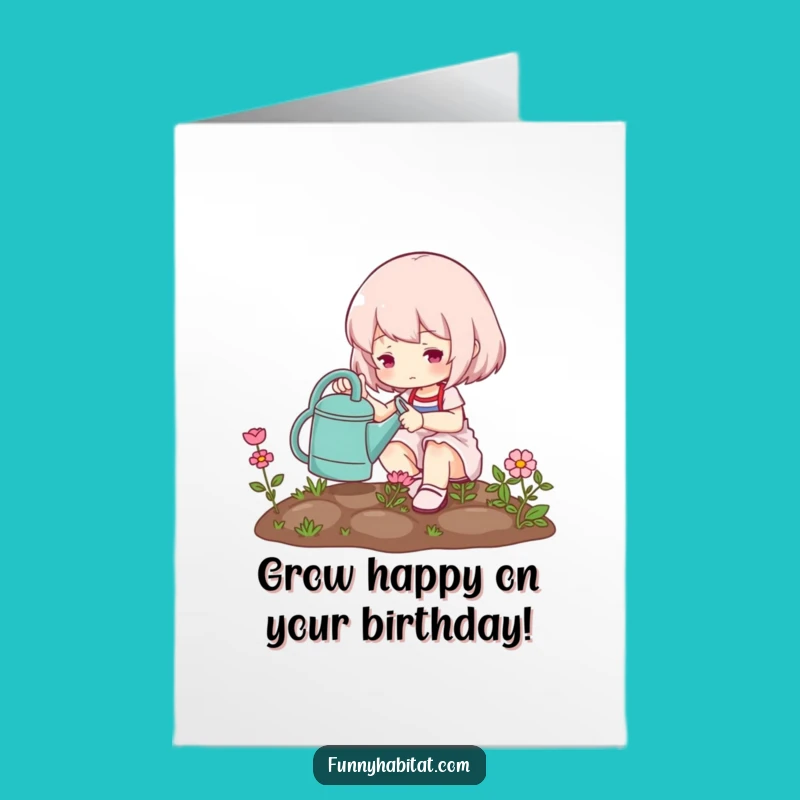 Free Printable Birthday Card: Gardening Character, Grow Your Own Fun Greeting