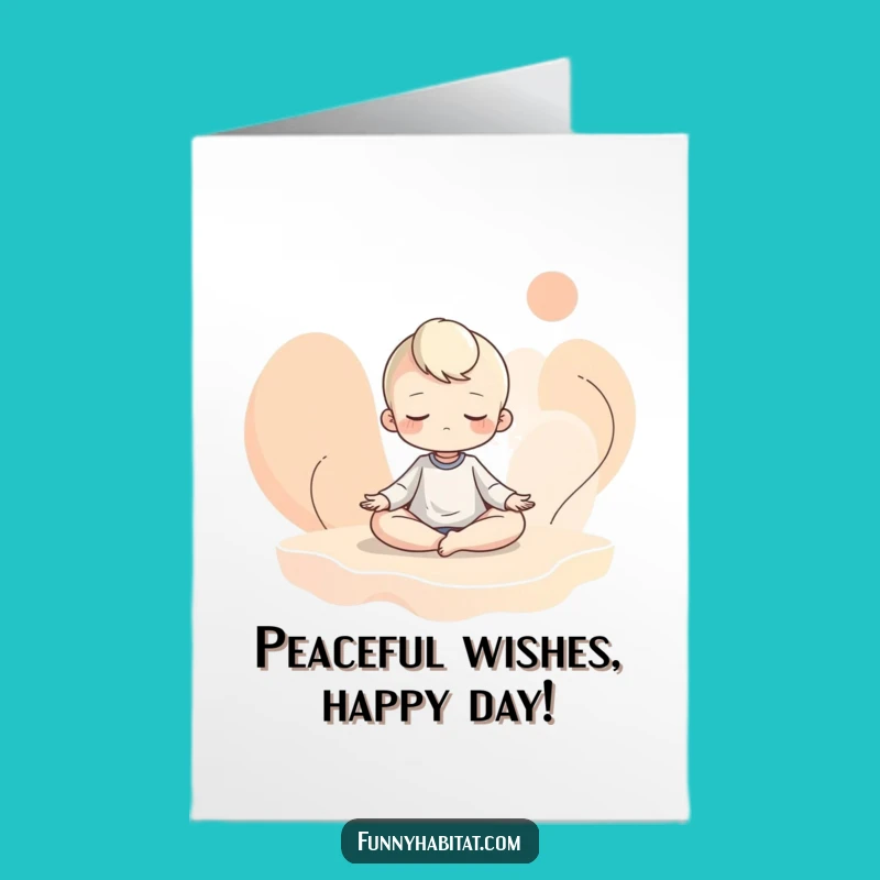 Free Printable Birthday Card: Zen Character, Abstract Calm, Humorous Relaxation Download
