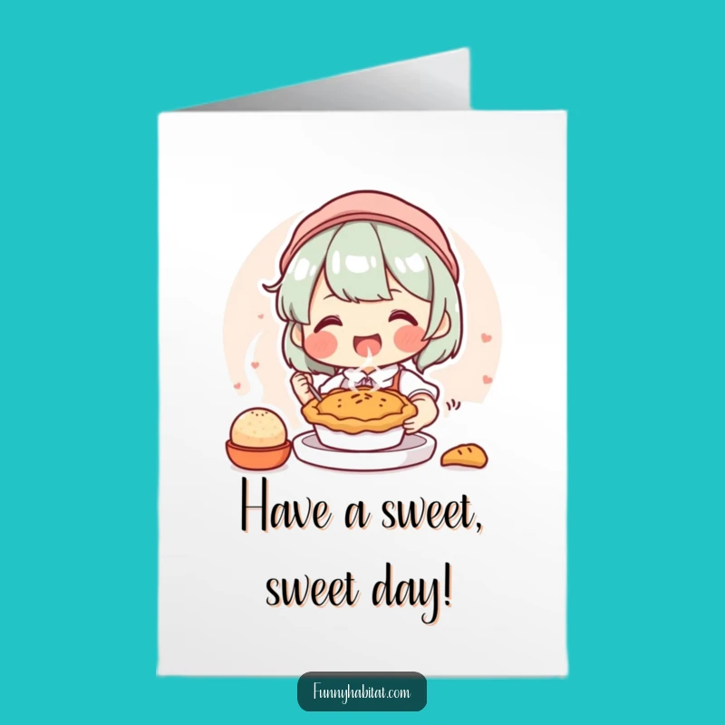 Free Printable Birthday Card: Baker Character, Funny Downloadable Gift For Foodies