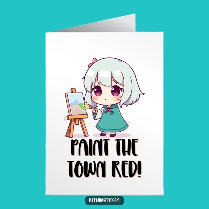 Free Printable Art Birthday Card: Creative Character, Paint Your Fun, Downloadable Gift