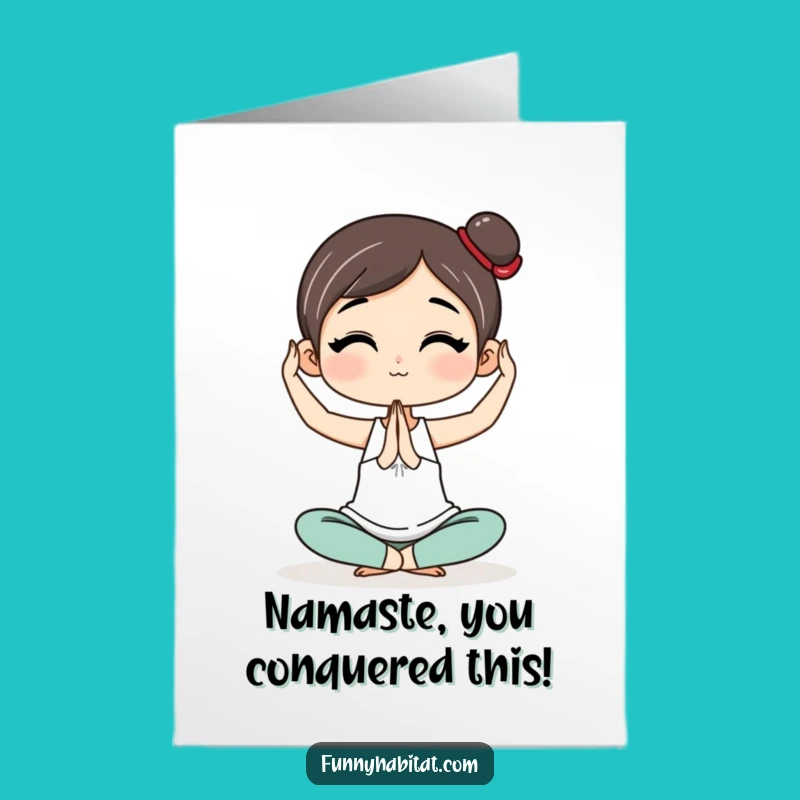 Free Printable Congrats Card: Yoga Flow Funny Downloadable Gift for Achieving Balance