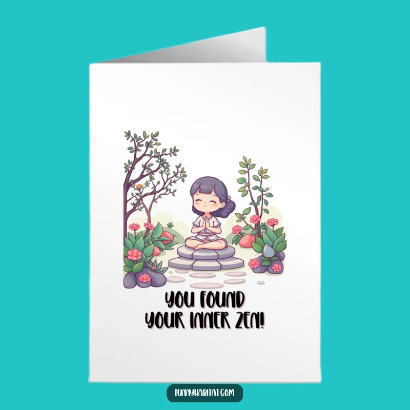 Free Printable Meditation Congrats Card: Serene Garden Design, Perfect DIY Downloadable Gift!