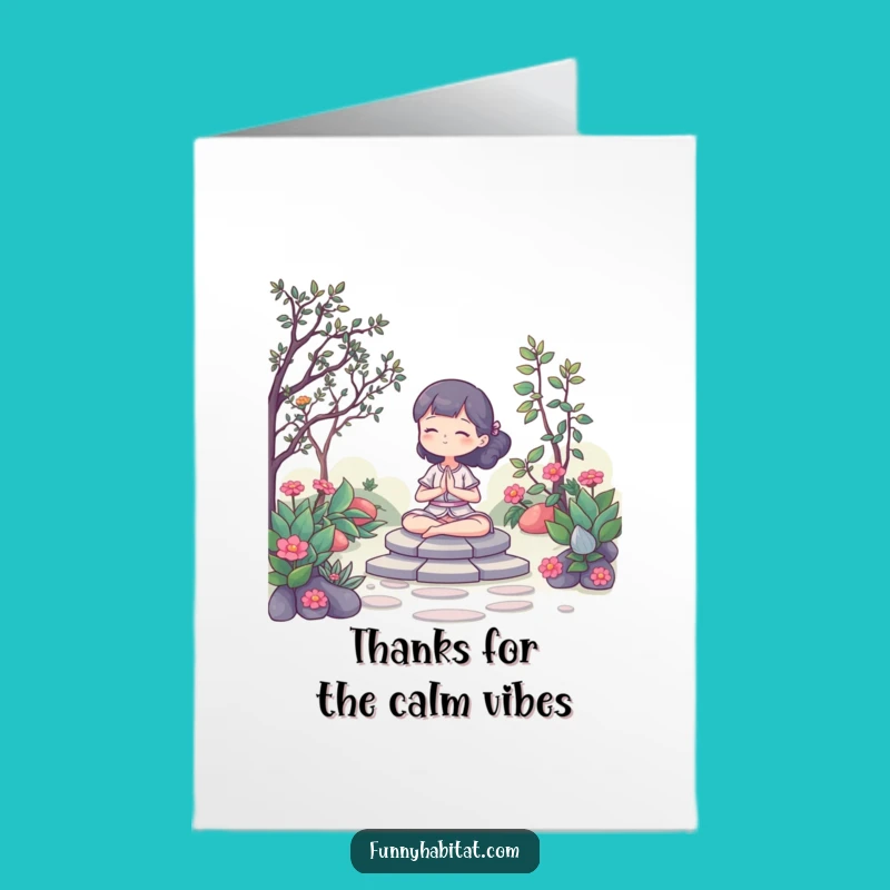 Free Printable Meditation Thank You Card: Serene Garden, Perfect DIY Downloadable Gift!