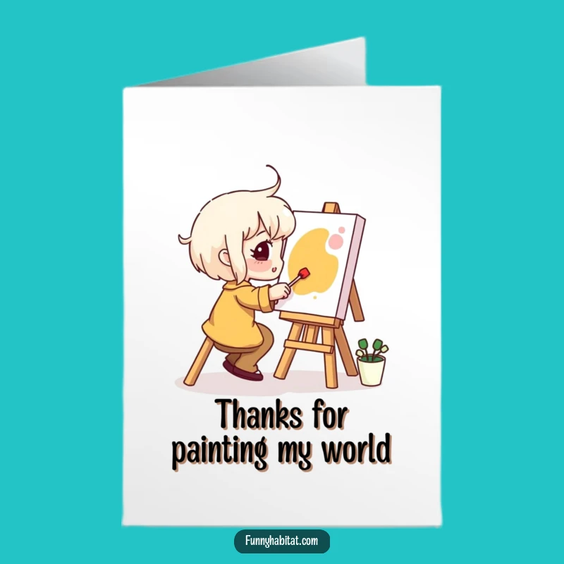 Free Printable Thank You Card: Artist Character Expressing Gratitude - Download Now