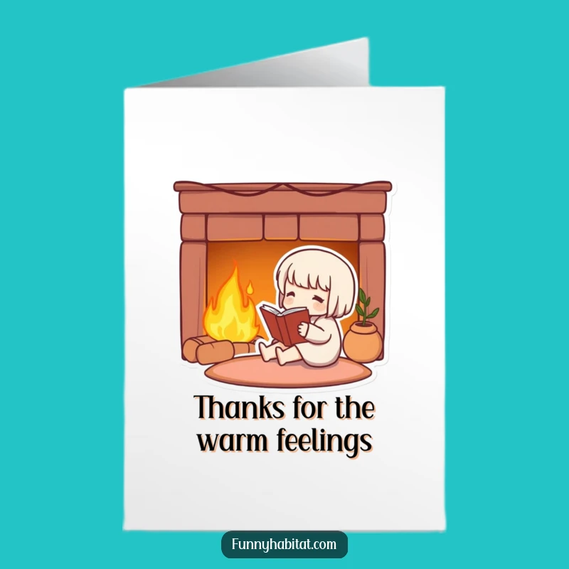 Free Printable Thank You Card: Cozy Reader Expresses Gratitude with Warmth