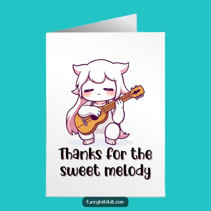 Free Printable Thank You Card: Humorous Musician Expressing Gratitude Through Music