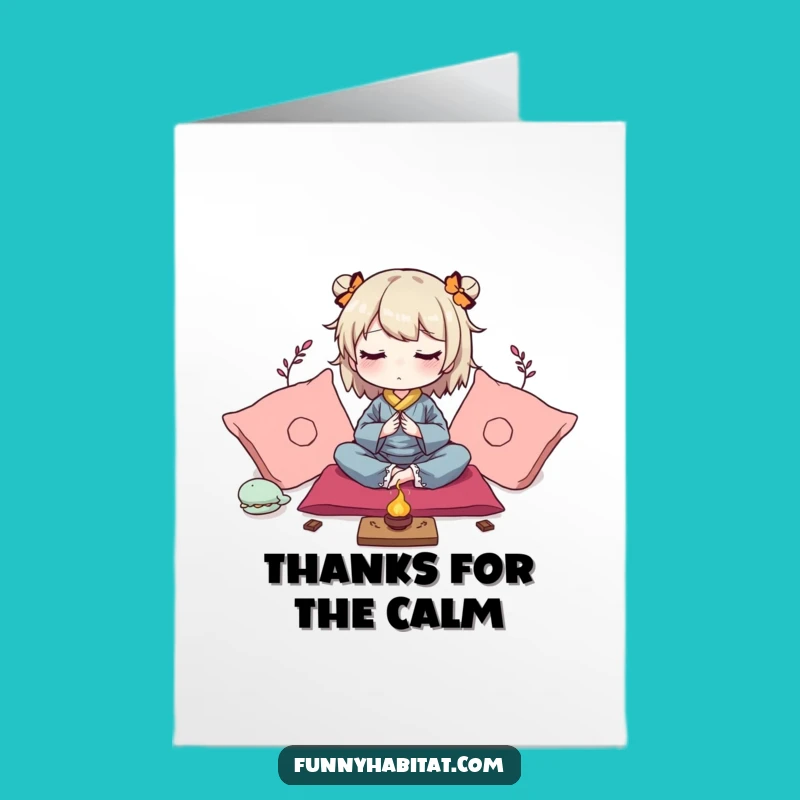 Free Printable Thank You Card: Zen Master, Grateful for Peace Downloadable