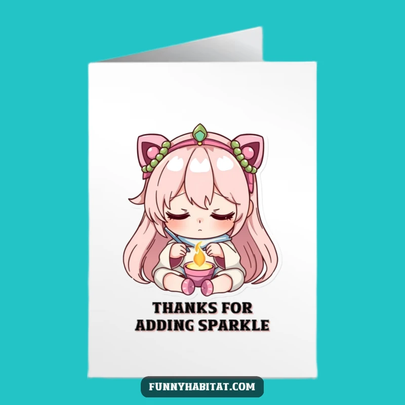 Free Printable Thank You Card: Jewelry Crafting Character, Focused, Funny Downloadable Gratitude