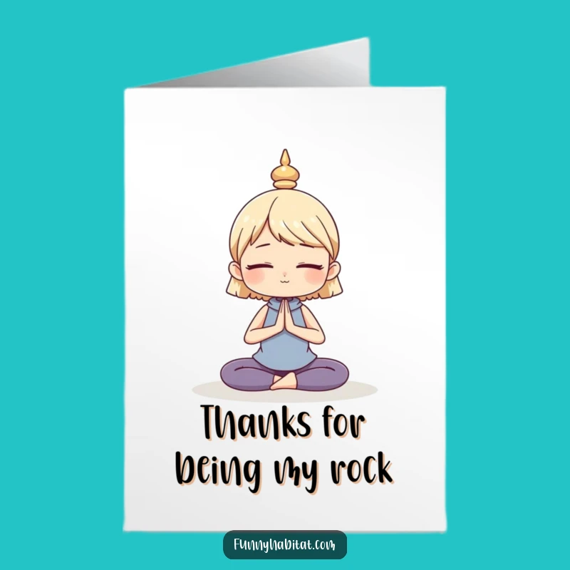 Free Printable Thank You Card: Yoga Character, Funny Downloadable Gift For Calmness