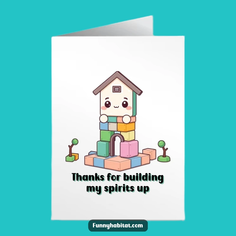 Free Printable Thank You Card: Funny Block Builder, Downloadable DIY Gift of Gratitude