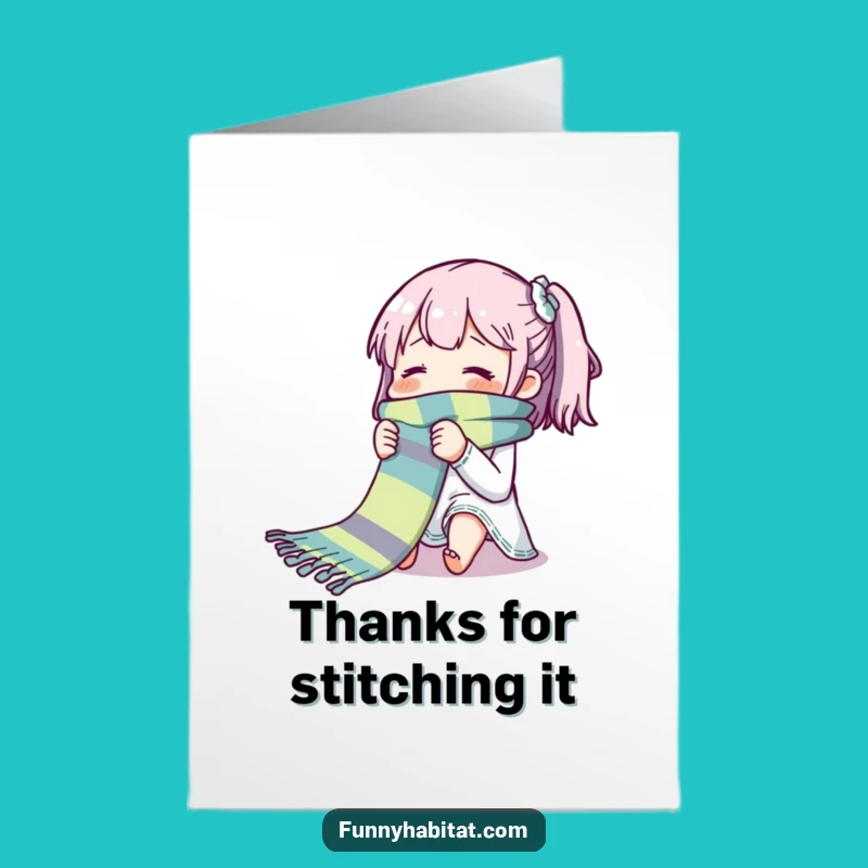 Knitting Thanks Card: Free Printable Cozy Scarf Appreciation Gift