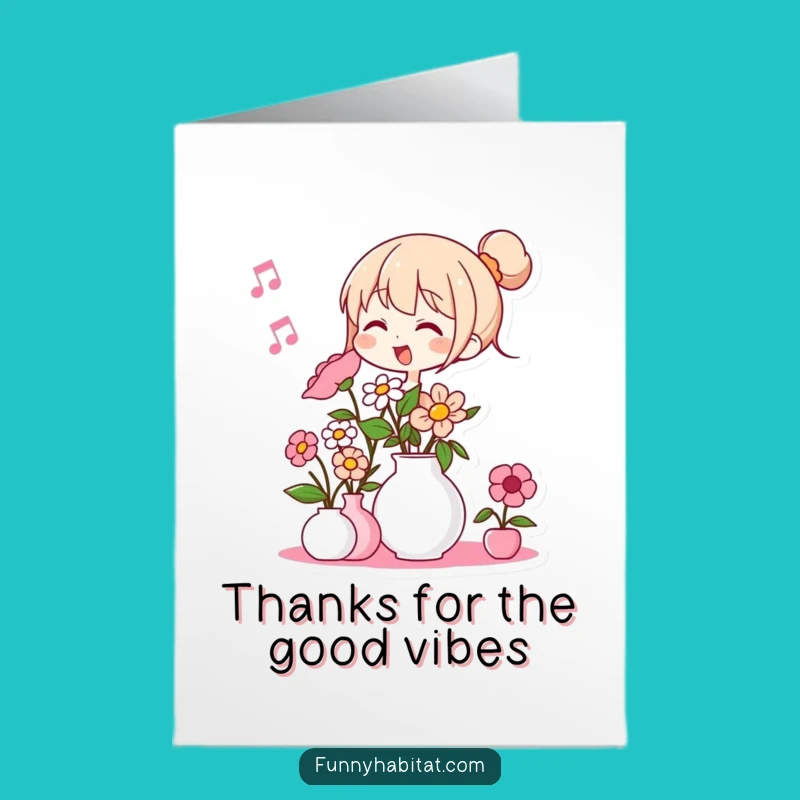 Humming Flowers Thank You Card: Free Printable Grateful Bloom Gift