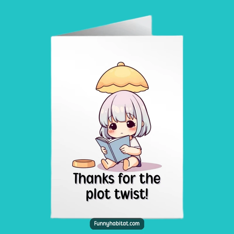 Hilarious Free Printable Thank You Card: Book Lover Lamp Design Downloadable