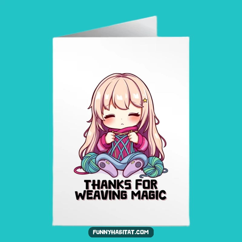 Free Printable Thank You Card: Knitter Expressing Thanks - Download Now