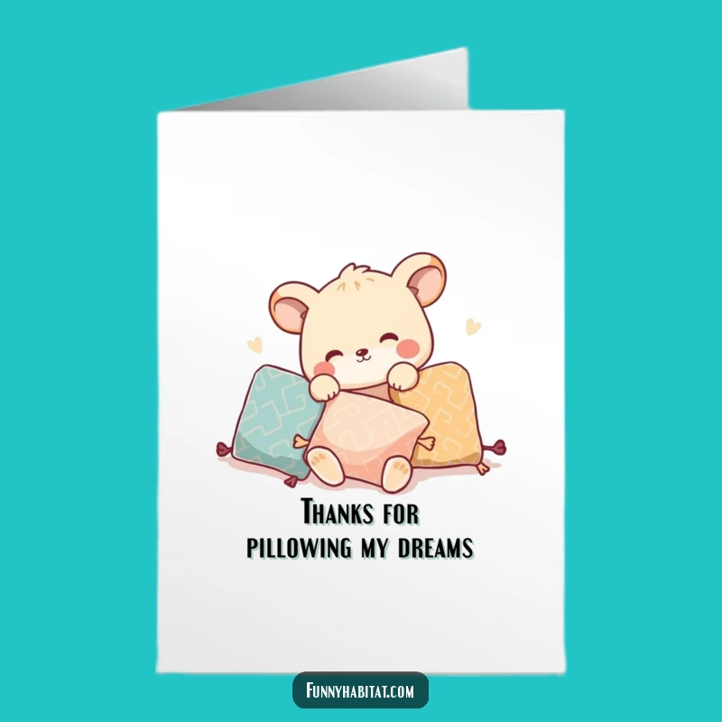 Thanks Free Printable Card: Comfy Animal Helper, Downloadable DIY