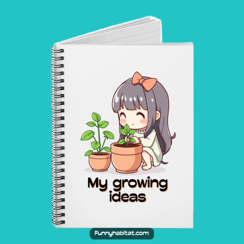 Funny Kawaii Gardener Notebook: Cute Plant Journal, Perfect for Notes